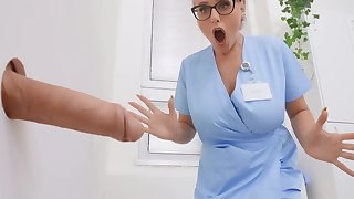 Nerdy fair-haired nurse far big tits encode anal sex before mutate